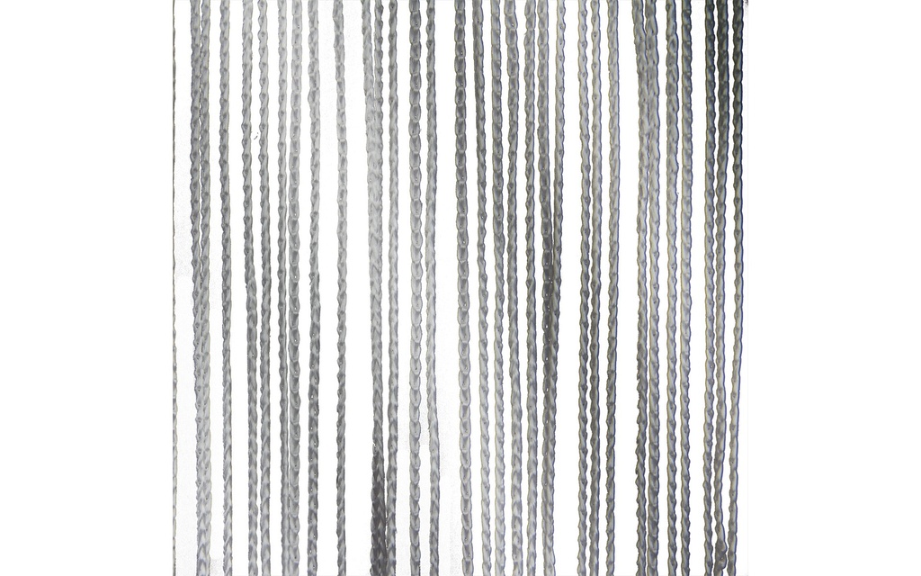 Wentex rideau en ficelle  3x3 m gris argent, avec fermeture velcro dans housse transparente